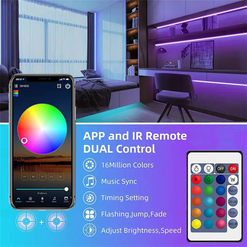 Fita de LED USB 5V 5m 10m 20m 30m Luz de LED para ambiente Fita flexível Fita de LED para decoração de casa, sala de estar, quarto, luz de fundo de TV