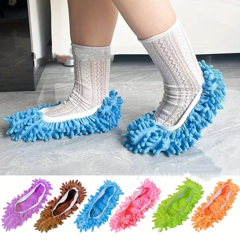 Chinelo Mopa de Microfibra – Lavável, Reutilizável e Antipoeira para Banheiro e Quarto (1 a 5 pares)