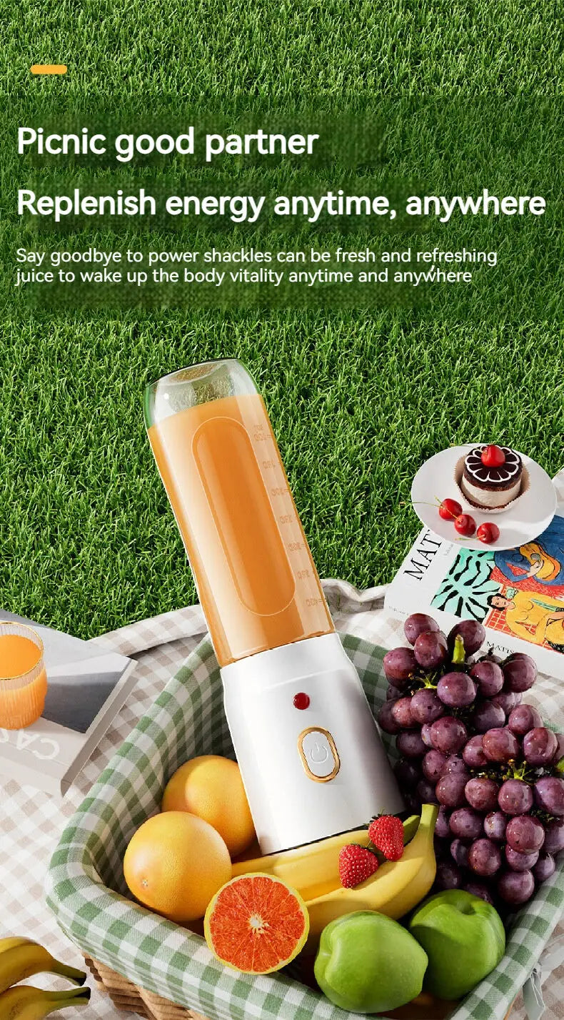 Mini Liquidificador Portátil 10 Lâminas – Sem Fio, Recarregável e Tritura Gelo e Frutas