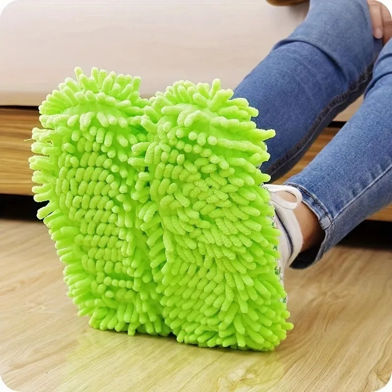 Chinelo Mopa de Microfibra – Lavável, Reutilizável e Antipoeira para Banheiro e Quarto (1 a 5 pares)