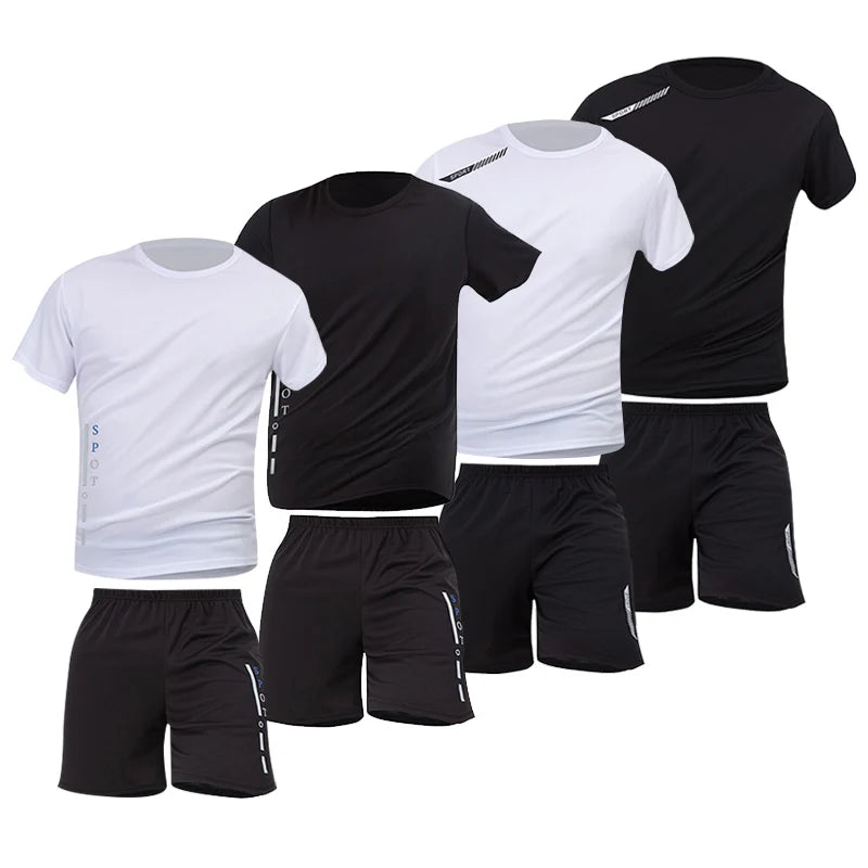 Pacote com 2/6 shorts masculinos plus size de secagem rápida, manga curta, terno masculino, lazer, esportes, corrida, fitness, camiseta, shorts coringa, adolescente