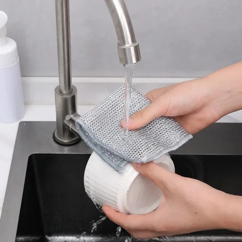Pano Mágico de Aço Dupla Face – Super Resistente para Panelas, Louças e Limpeza Pesada (1 a 20 unid.)