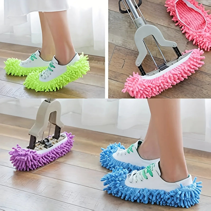 Chinelo Mopa de Microfibra – Lavável, Reutilizável e Antipoeira para Banheiro e Quarto (1 a 5 pares)