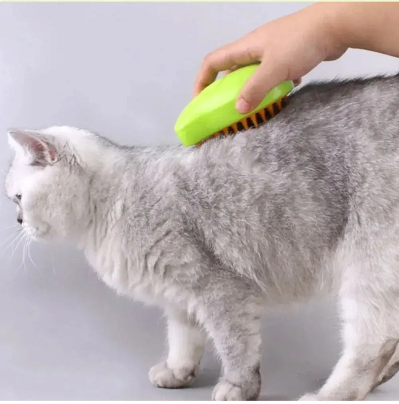 Escova elétrica para massagem e tosa de animais de estimação, escova a vapor para gatos e cachorros, escova elétrica 3 em 1 para massagem e escovas de massagem