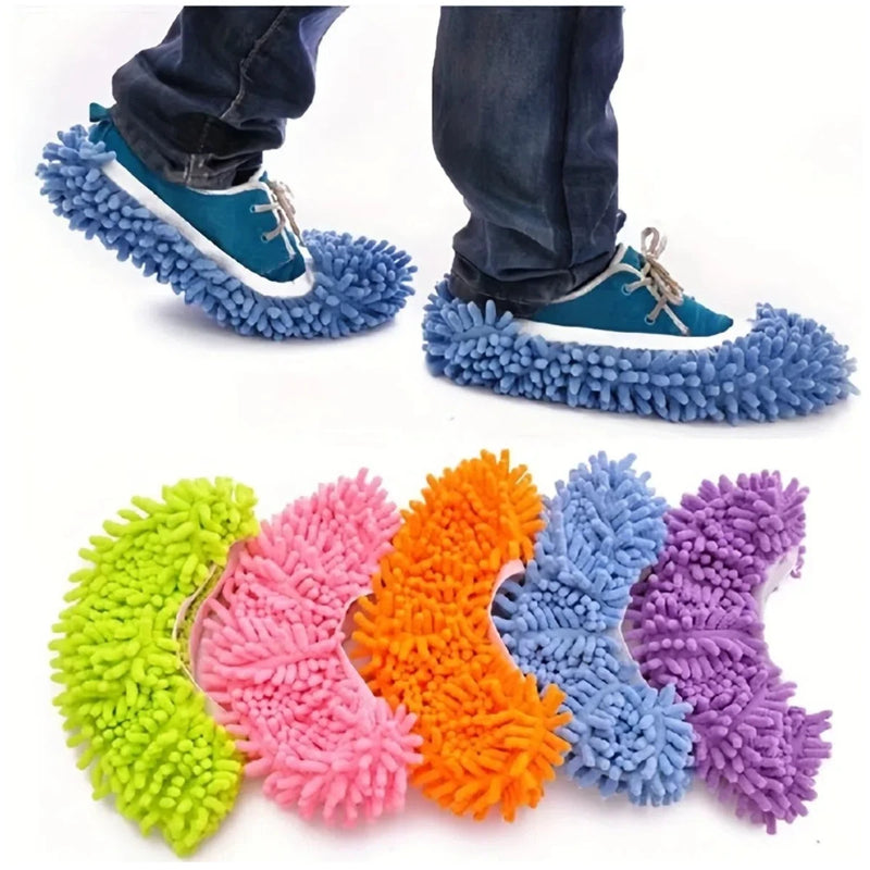 Chinelo Mopa de Microfibra – Lavável, Reutilizável e Antipoeira para Banheiro e Quarto (1 a 5 pares)