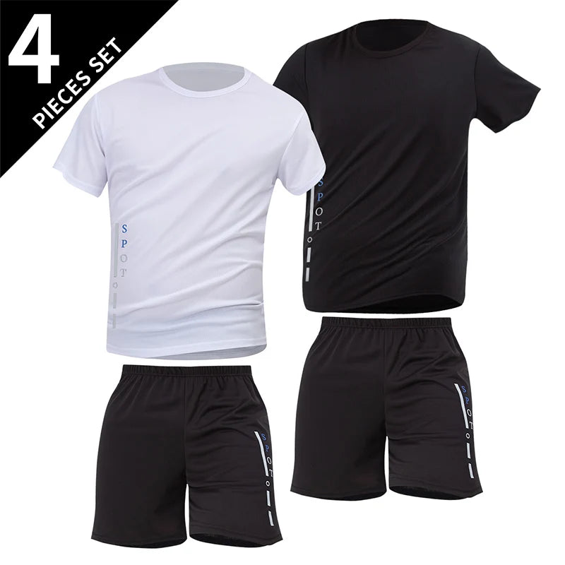 Pacote com 2/6 shorts masculinos plus size de secagem rápida, manga curta, terno masculino, lazer, esportes, corrida, fitness, camiseta, shorts coringa, adolescente