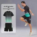 Roupas de ginástica masculinas, camiseta de seda gelada de manga curta, secagem rápida, conjunto esportivo de verão para basquete, corrida matinal, shorts de treino