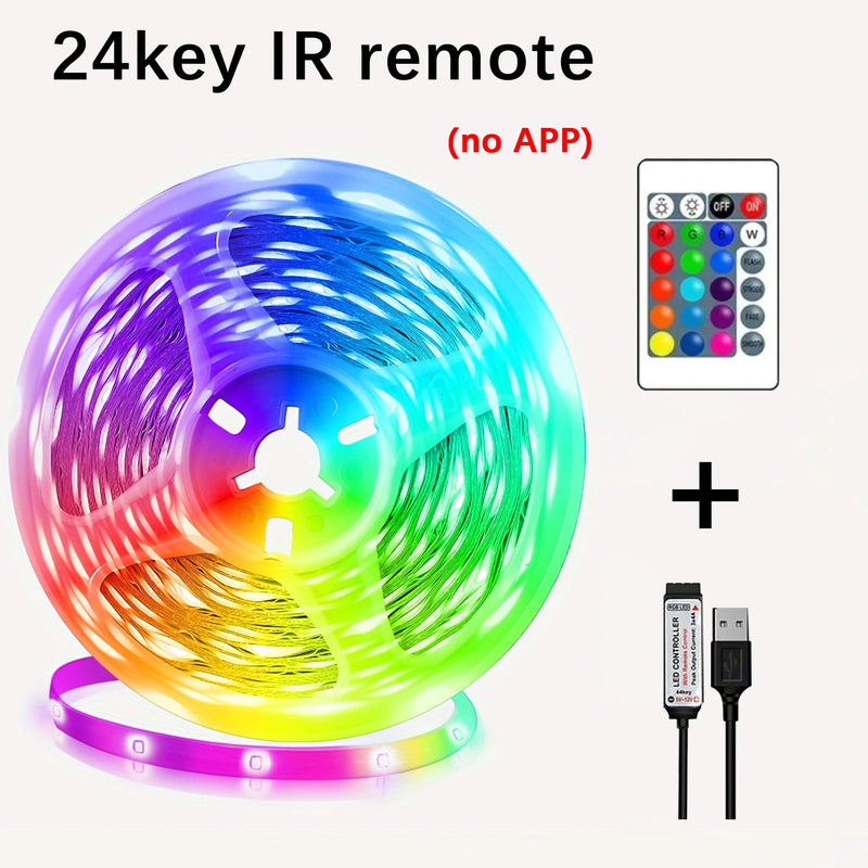 Fita de LED USB 5V 5m 10m 20m 30m Luz de LED para ambiente Fita flexível Fita de LED para decoração de casa, sala de estar, quarto, luz de fundo de TV