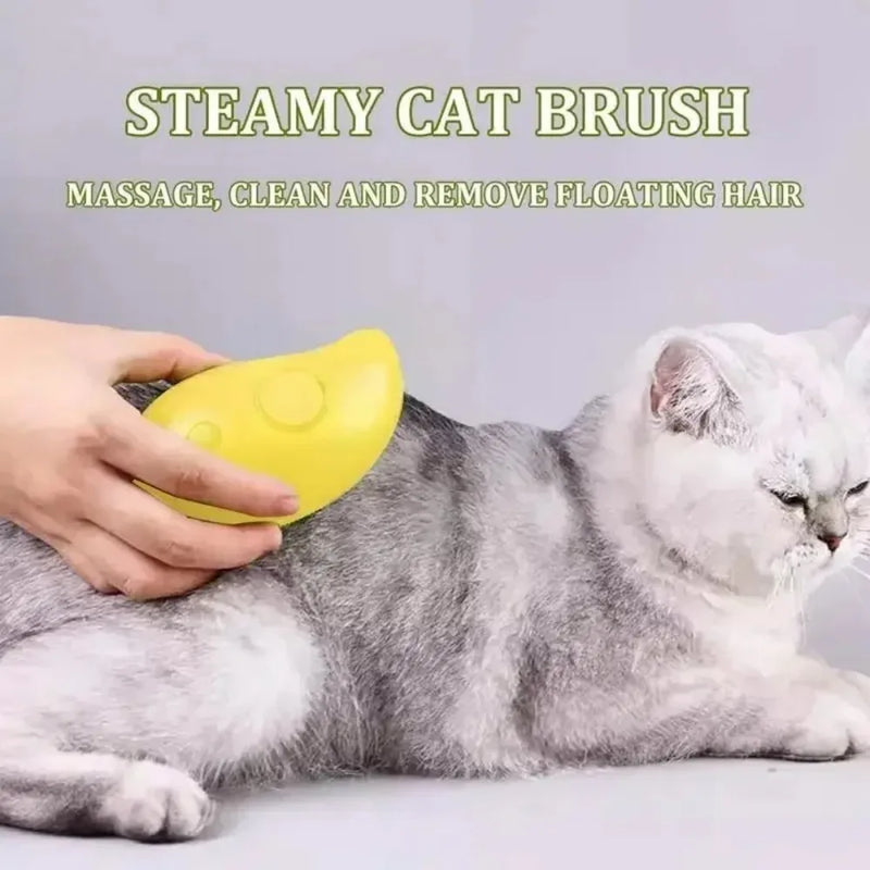Escova elétrica para massagem e tosa de animais de estimação, escova a vapor para gatos e cachorros, escova elétrica 3 em 1 para massagem e escovas de massagem