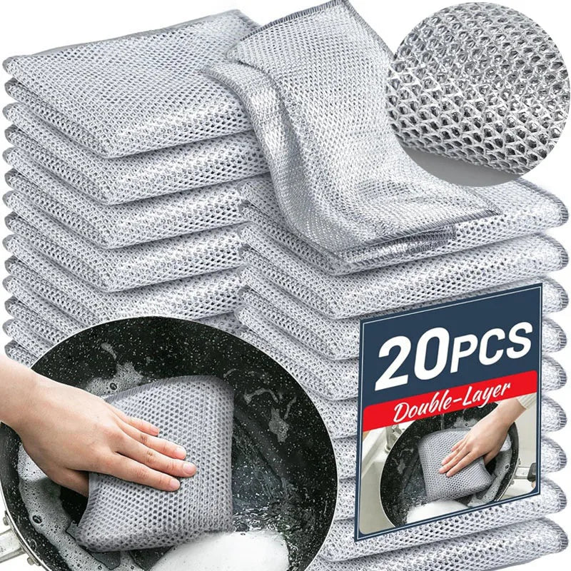 Pano Mágico de Aço Dupla Face – Super Resistente para Panelas, Louças e Limpeza Pesada (1 a 20 unid.)