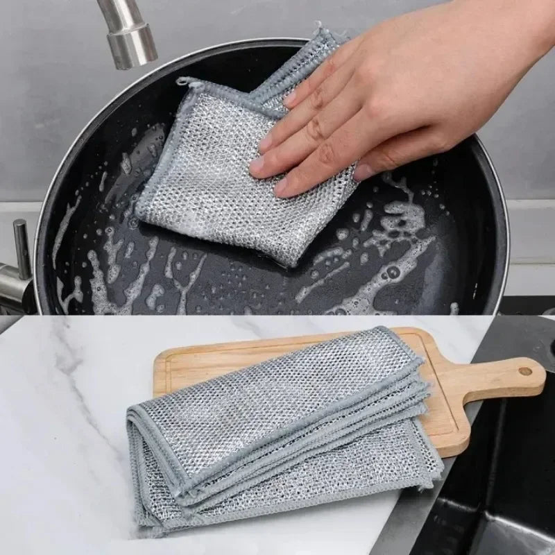 Pano Mágico de Aço Dupla Face – Super Resistente para Panelas, Louças e Limpeza Pesada (1 a 20 unid.)