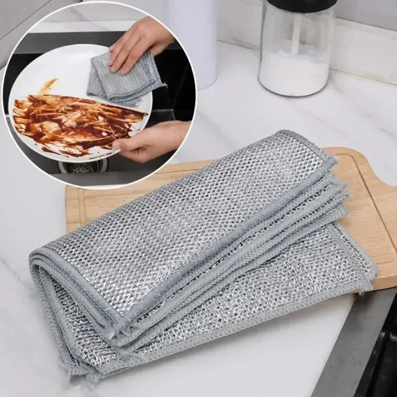 Pano Mágico de Aço Dupla Face – Super Resistente para Panelas, Louças e Limpeza Pesada (1 a 20 unid.)