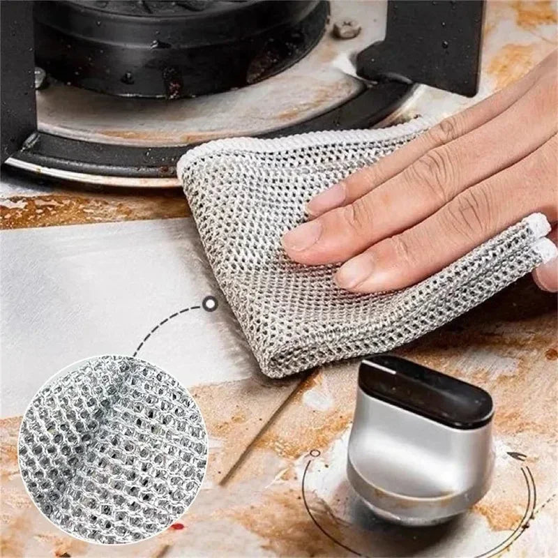 Pano Mágico de Aço Dupla Face – Super Resistente para Panelas, Louças e Limpeza Pesada (1 a 20 unid.)