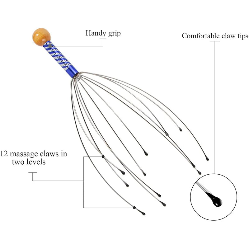 Massageador Polvo Relax – Alívio Instantâneo para Cabeça, Couro Cabeludo e Corpo