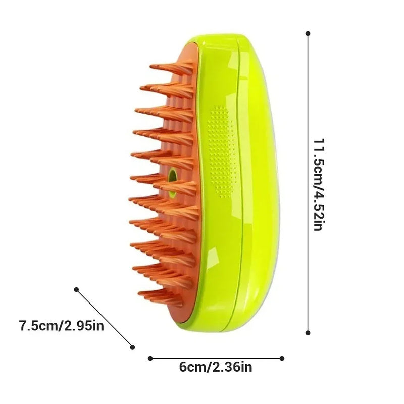 Escova elétrica para massagem e tosa de animais de estimação, escova a vapor para gatos e cachorros, escova elétrica 3 em 1 para massagem e escovas de massagem