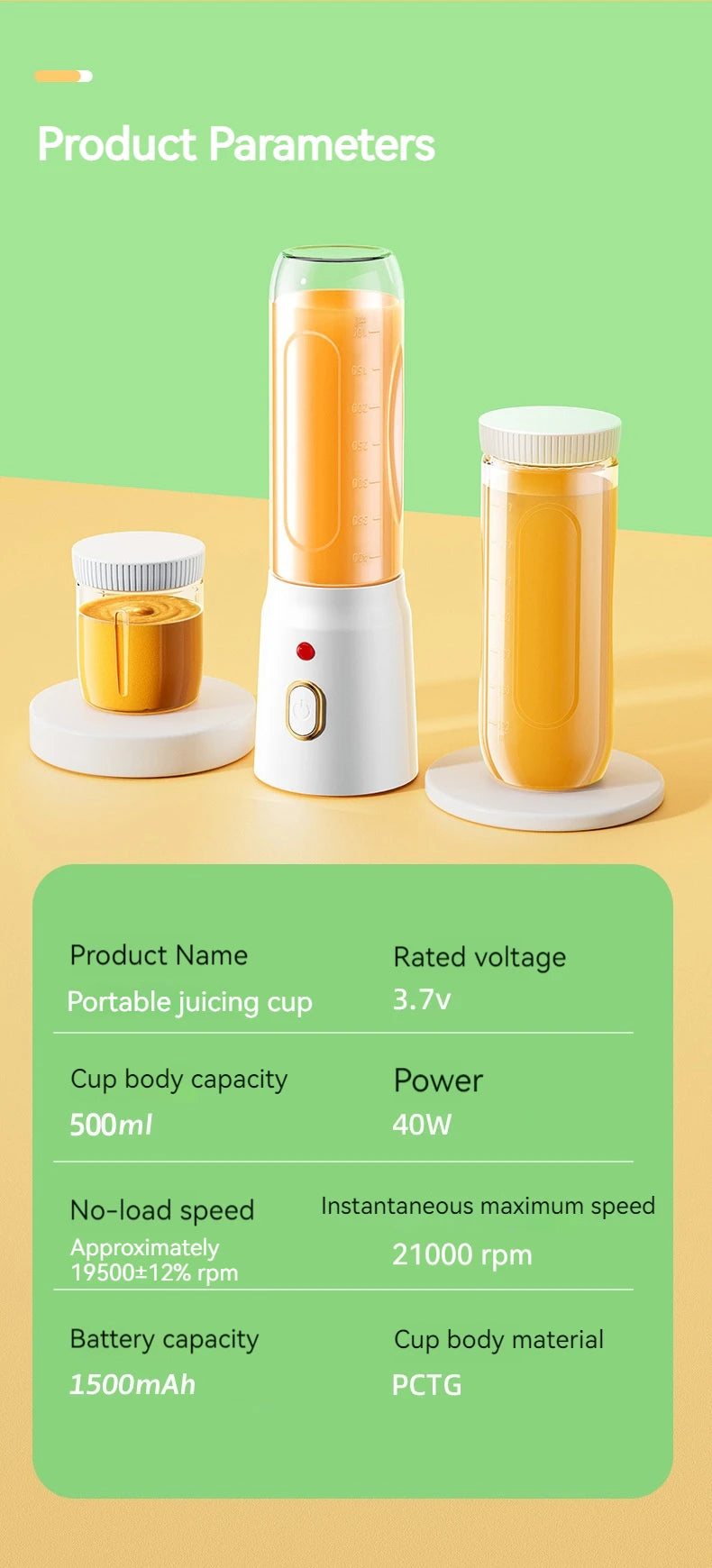 Mini Liquidificador Portátil 10 Lâminas – Sem Fio, Recarregável e Tritura Gelo e Frutas