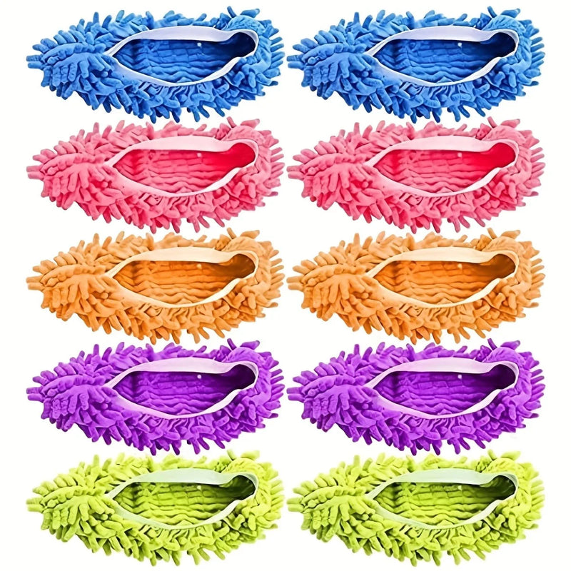 Chinelo Mopa de Microfibra – Lavável, Reutilizável e Antipoeira para Banheiro e Quarto (1 a 5 pares)